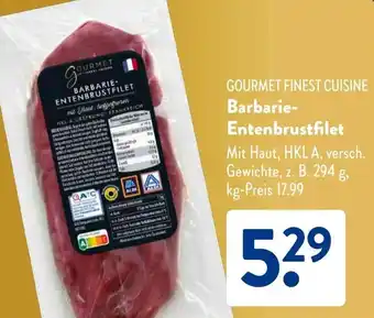 Aldi Süd GOURMET FINEST CUISINE Barbarie Entenbrustfilet Angebot