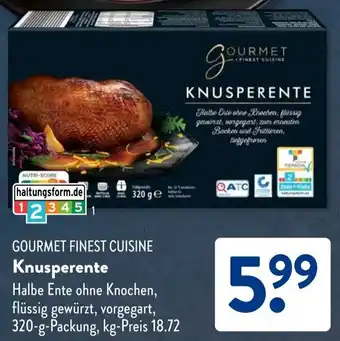 Aldi Süd GOURMET FINEST CUISINE Knusperente Angebot