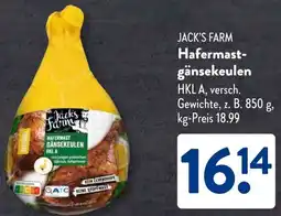 Aldi Süd JACK'S FARM Hafermastgänsekeulen Angebot