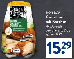 Aldi Süd JACK'S FARM Gänsebrust mit Knochen Angebot