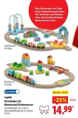 Lidl Lupilu Eisenbahn-Set Montessori/Unterwasser Angebot