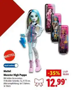 Lidl Mattel Monster High Puppe Angebot