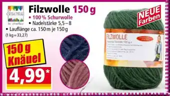 Norma Filzwolle 150 g Angebot