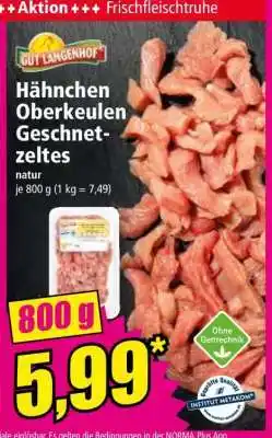 Norma Hähnchen Oberkeulen Geschnetzeltes Angebot
