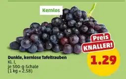 PENNY Dunkle, kernlose Tafeltrauben Angebot