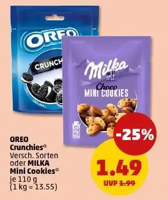 PENNY OREO Crunchies oder MILKA Mini Cookies Angebot