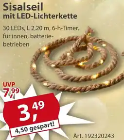 Sonderpreis Baumarkt Sisalseil mit LED-Lichterkette Angebot