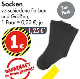 TEDi Socken verschiedene Farben und Größen, 1 Paar 0,33 €, je 1,25 €* Angebot
