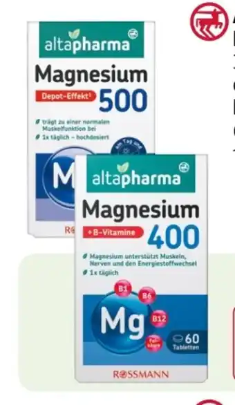 Rossmann Altapharma Magnesium 500 Depot Angebot