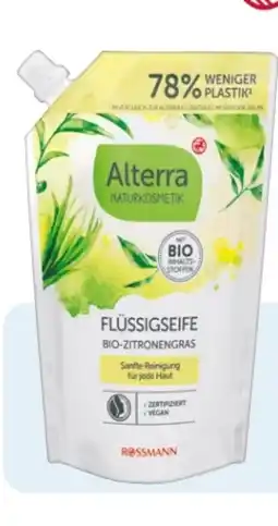Rossmann Alterra Flüssigseife Bio-Zitronengras Nachfüllbeutel Angebot