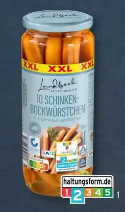 Aldi Süd Landbeck Schinken-Bockwürstchen XXL Angebot