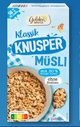 Aldi Süd Golden Bridge Knusper-Müsli Angebot