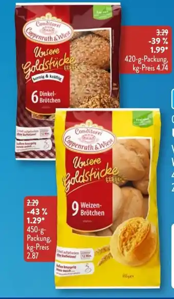Aldi Süd Coppenrath & Wiese Unsere Goldstücke Weizenbrötchen Angebot