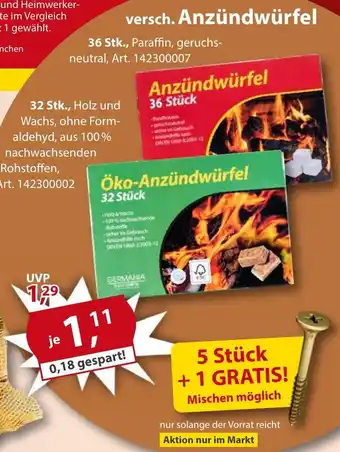 Sonderpreis Baumarkt versch. Anzündwürfel Angebot