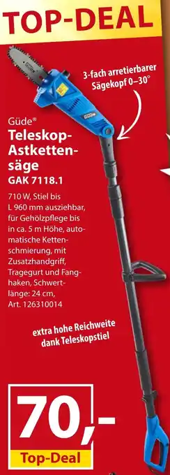 Sonderpreis Baumarkt Güde Teleskop Astkettensäge GAK7118.1 Angebot