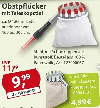 Sonderpreis Baumarkt Obstpflücker mit Teleskopstiel Angebot