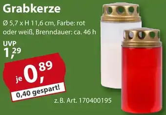 Sonderpreis Baumarkt Grabkerze Angebot