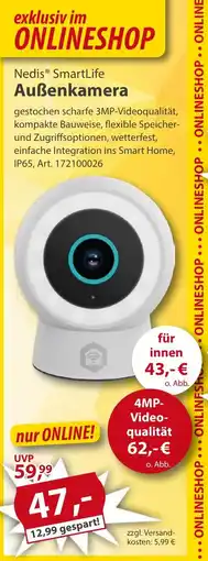 Sonderpreis Baumarkt Nedis SmartLife Außenkamera Angebot