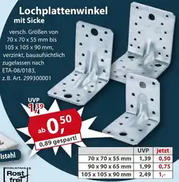 Sonderpreis Baumarkt Lochplattenwinkel mit Sicke Angebot