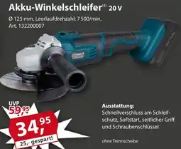 Sonderpreis Baumarkt GERMANIA Akku-Winkelschleifer 20 V Angebot