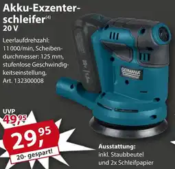 Sonderpreis Baumarkt GERMANIA Akku-Exzenterschleifer 20 V Angebot