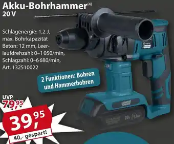 Sonderpreis Baumarkt GERMANIA Akku-Bohrhammer 20 V Angebot