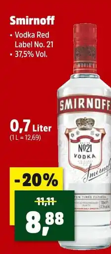 Thomas Philipps Smirnoff vodka red label no. 21 Angebot