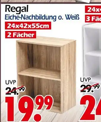 Wreesmann Regal eiche-nachbildung o. weiß Angebot