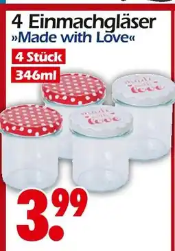 Wreesmann 4 einmachgläser made with love Angebot