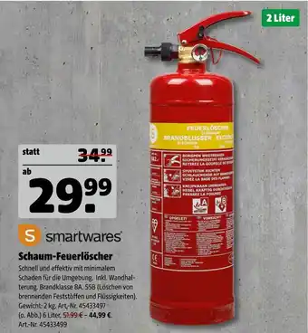 Hagebau Smartwares schaum-feuerlöscher Angebot
