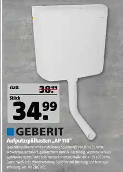 Hagebau Geberit aufputzspülkasten „ap 110“ Angebot