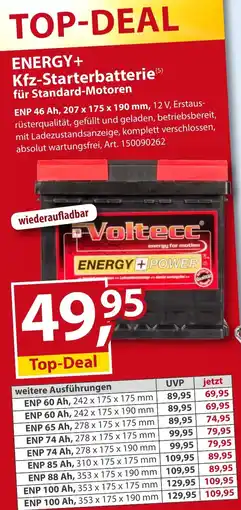 Sonderpreis Baumarkt ENERGY+ Kfz-Starterbatterie für Standard-Motoren Angebot