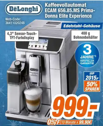 Expert Delonghi kaffeevollautomat ecam 656.85.ms primadonna elite experience Angebot
