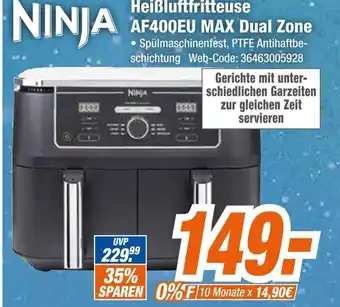 Expert Ninja heißluftfritteuse af400eu max dual zone Angebot