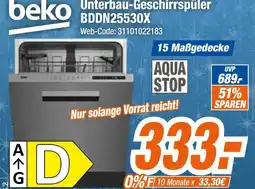 Expert Beko unterbau-geschirrspüler bddn25530x Angebot