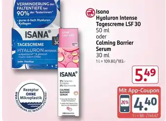 Rossmann Isana hyaluron intense tagescreme lsf 30 Angebot