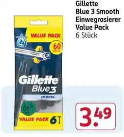 Rossmann Gillette blue 3 smooth einwegrasierer value pack Angebot