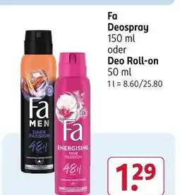 Rossmann Fa deospray dark passion Angebot