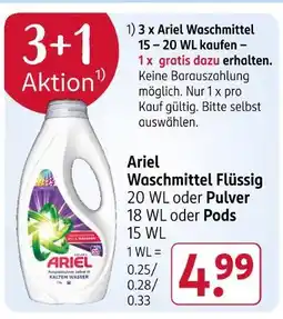 Rossmann Ariel waschmittel flüssig Angebot