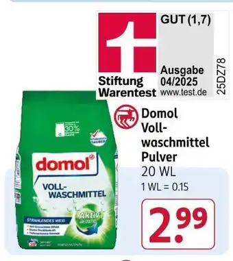 Rossmann Domol vollwaschmittel pulver Angebot