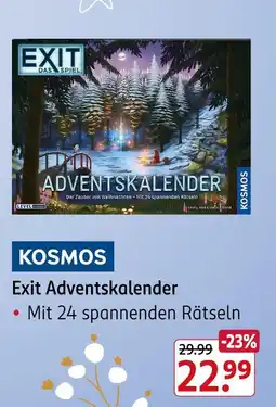 Rossmann Kosmos exit adventskalender Angebot