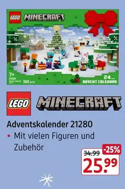 Rossmann Lego minecraft adventskalender 21280 Angebot