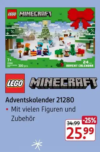 Rossmann Lego minecraft adventskalender 21280 Angebot