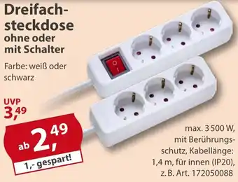 Sonderpreis Baumarkt Dreifachsteckdose ohne oder mit Schalter Angebot