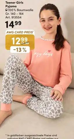 AWG Mode One Way Teener Girls Pyjama Angebot