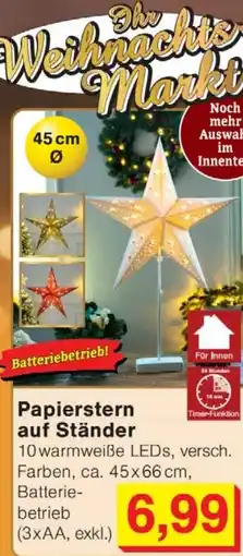 Wiglo Wunderland Papierstern auf Ständer Angebot