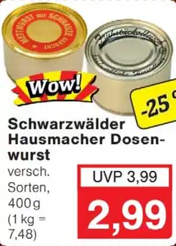 Wiglo Wunderland Schwarzwälder Hausmacher Dosenwurst Angebot