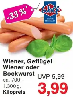 Wiglo Wunderland Wiener, Geflügel Wiener oder Bockwurst Angebot
