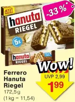 Wiglo Wunderland Ferrero Hanuta Riegel Angebot