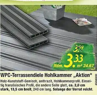 Floraland Wpc-terrassendiele Hohlkammer „Aktion” Angebot